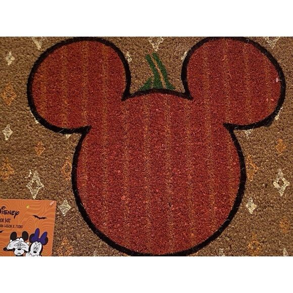 Disney Mickey Mouse Pumpkin Door Mat Rug Coir 18 X 28” Fall Autumn Outdoor NEW - Picture 7 of 9